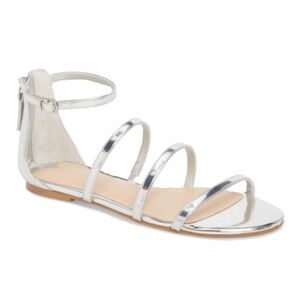 Stunning metallic silver cage sandal